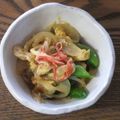 タクミンマン's cooksnap of when they made 新玉ねぎとスナップえんどうのかに玉炒め.