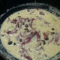 nanakiki's cooksnap of when they made 牛タンとキノコのクリームスパゲッティ.