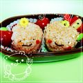 ranankyura's cooksnap of when they made キャラ弁＊簡単♪ツインズりんごちゃん弁当.