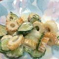 ライオンのスキッピィ's cooksnap of when they made 胡瓜と竹輪の辛子マヨネーズ和え☆.