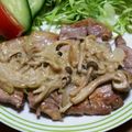 146cmママ's cooksnap of when they made フライパンで簡単！豚肉のクリームソース.