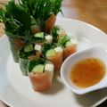Aloha☆★'s cooksnap of when they made 鮭とクリームチーズの生春巻き.
