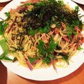 asuuumomo's cooksnap of when they made 水菜とベーコンの柚子胡椒パスタ.