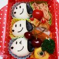 あくび王子まま's cooksnap of when they made キャラ弁★スヌーピーのまるぱんサンド.