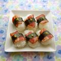 puniＫ's cooksnap of when they made ベーコンのにぎり寿司＊柚子胡椒と共に.