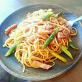 豆乳pudding's cooksnap of when they made アスパラとベーコンたっぷりナポリタン。.