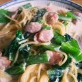 ikmn38's cooksnap of when they made 簡単☆小松菜とベーコンのクリームパスタ.