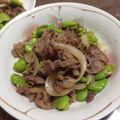 えりでやんす♪'s cooksnap of when they made そらまめと牛肉の春色炒め.