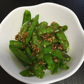 たぬにゃんこ's cooksnap of when they made さやえんどうの胡麻かつお和え.