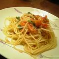 umizarusuki's cooksnap of when they made アジの開きで作るトマトパスタ。.