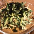 桃と豆's cooksnap of when they made 豆苗ときゅうりとちくわのサラダ.