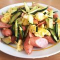 kakipy's cooksnap of when they made ズッキーニとウインナーの卵炒め.