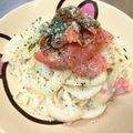 kirikri's cooksnap of when they made 新玉ねぎとスモークサーモンのパスタ.