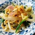 まぐゆ's cooksnap of when they made 葉玉ねぎとベーコンの卵炒め.
