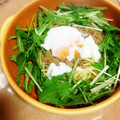 ブサ子ちゃん's cooksnap of when they made ＊納豆と水菜の和風パスタ ～温玉のせ～＊.