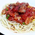 chakami's cooksnap of when they made 簡単ツナ缶トマト缶スパゲティ.