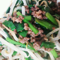 エンテイ's cooksnap of when they made 豚挽肉ともやしとニラの簡単炒め.