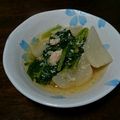 KAERU娘's cooksnap of when they made カブと明太子の煮物.