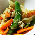 ゆうゆう７２７'s cooksnap of when they made スナップえんどうと焼豚のマヨこしょう炒め.