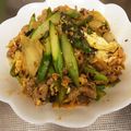 チョコあず's cooksnap of when they made アスパラと豚キムチの玉子炒め♪.