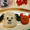 tkys's cooksnap of when they made ワンワンとウータン❤の仲良しキャラ弁♪♪.