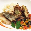 Yurry26's cooksnap of when they made タラのムニエル♪カラフル野菜ソテー添え.
