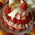 もも★ゆみ's cooksnap of when they made ケーキにチョコリボンデコレーション☆.
