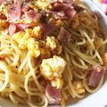 8pxq8's cooksnap of when they made 簡単！卵とベーコンとバジルのパスタ.