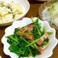 えりこは's cooksnap of when they made ほうれん草とベーコンのガーリック炒め.