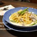 bobitin's cooksnap of when they made アスパラと豚の味噌クリームパスタ.