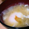 tera☆mix's cooksnap of when they made 新玉と半熟卵の生姜入トロトロ味噌汁 ❤️.