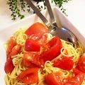 隠密同心's cooksnap of when they made トマトのシンプル冷製パスタ☆.