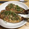 snoopy62's cooksnap of when they made 鯵の三枚おろしで♪梅焼き香味野菜のせ.