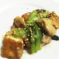 AsaKae's cooksnap of when they made 鶏モモ肉と厚揚げの照り焼き**豆苗入り♪.