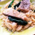 るかわゆみ's cooksnap of when they made 鱈と菜の花のクリームパスタ。.