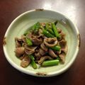 ルビール's cooksnap of when they made お家居酒屋！アスパラと砂肝のバタポン炒め.