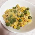 Uyue's cooksnap of when they made ソラマメのかき揚げ(^O^)イカコーン.