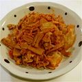 ☆ayuta☆'s cooksnap of when they made おつまみ♡豚コマとメンマのキムチ炒め.