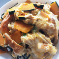 Nyannn24's cooksnap of when they made かぼちゃ＊竹輪のとろ～り卵チーズ丼.