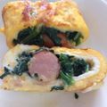 クックMPAW3V☆'s cooksnap of when they made ハムチーズほうれん草入りの卵焼き.