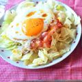 あしゃみ＊'s cooksnap of when they made キャベツたっぷりヘルシーベーコンエッグ丼.