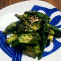 陰陽座's cooksnap of when they made オクラとアスパラの海苔の佃煮和え.