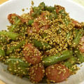 はるとニモdaddy's cooksnap of when they made ソーセージといんげんの胡麻マヨネーズ炒め.