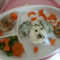ひーみほ's cooksnap of when they made １歳お誕生日プレート♪ワンワンとうーたん.