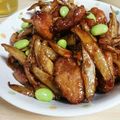 ３つき's cooksnap of when they made 鳥モモ肉とごぼうの甘辛炒め.