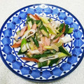 abcdefghｉｊ's cooksnap of when they made オクラと魚肉ソーセージの梅炒め.