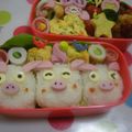 abumix's cooksnap of when they made Happyお弁当**３匹の仔豚**.