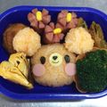 みにぃmam's cooksnap of when they made キャラ弁＊簡単おにぎり＊くまちゃん弁当.