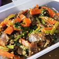 ❁MKまま❁'s cooksnap of when they made 豆苗と人参とこんにゃくのきんぴら.
