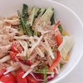 なぽりたーん's cooksnap of when they made 蒸し鶏の胡麻つゆサラダうどん.
